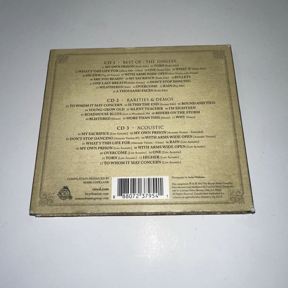 CREED 2015 "With Arms Wide Open" A RETROSPECTIVE 3 CD SET Ex - Image 2 of 2