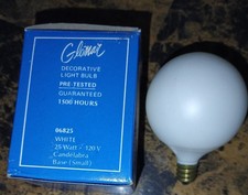 25 pack Mini Globe Bulbs 120V 25W G16.5 Candelabra Base small Outside White