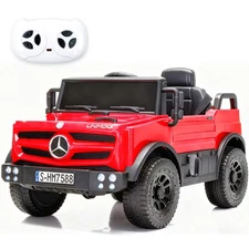 Red Kids 12V Ride on Toy Licensed Mercedes Truck Electric Car w/ Remote MP3 LED
