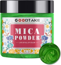 GOODTAKE Grass Green Mica Powder, Mica Pigment Powder for Soap Making, Candle Ma