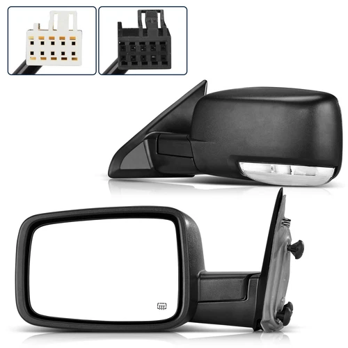 Driver Side Puddle Light Tow Mirror for Dodge 09-2016 Ram 1500 w/ Turn Signal LH