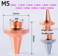 M8 Fiber Laser Single Double Layer Nozzle OD 15mm Hight 19mm for Laser Head