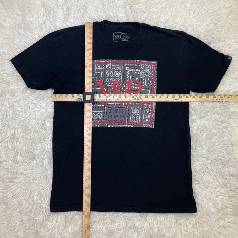 Camiseta de algodón Y&R para hombre joven e imprudente talla grande negra/roja Foto 2 de 4