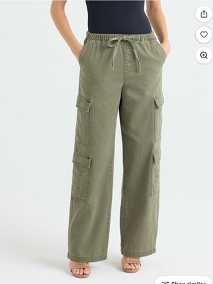 Sofia Vergara Women's Plus Size Diana Mid Rise Relaxed Straight Cargo Pants 22W