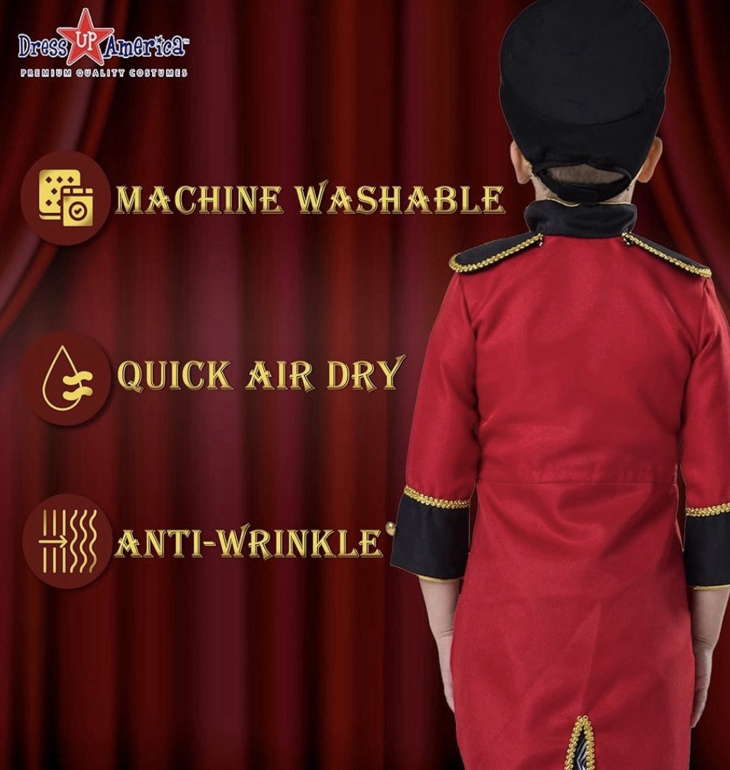 Dress-Up-America Nutcracker Costume for Kids - Toy Soldier Uniform Dress Up
