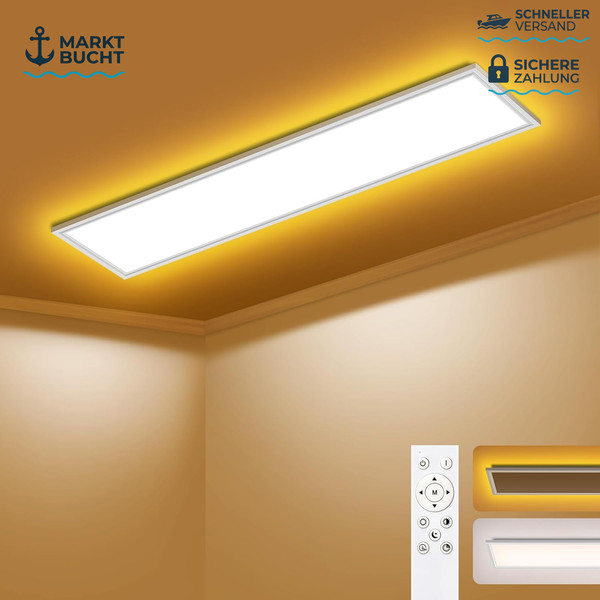 LED Deckenleuchte Dimmbar 100X25Cm 36W 3600LM Mit Fernbedienung 3000K-6500K-image