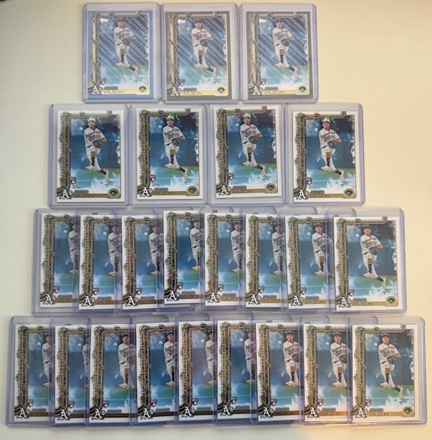 2025 Topps Holiday Jacob Wilson RC 24 Card Lot including 7 Parallels/SP's