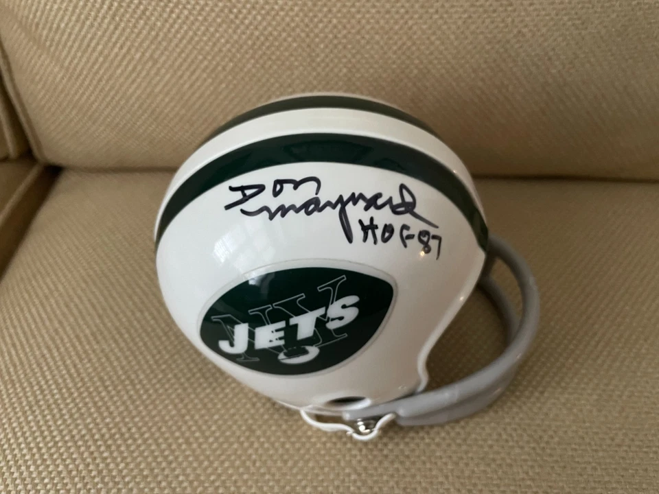 DON MAYNARD (HOF) NEW YORK JETS AUTOGRAPHED MINI HELMET & JSA  Authenticated - Image 2 of 4