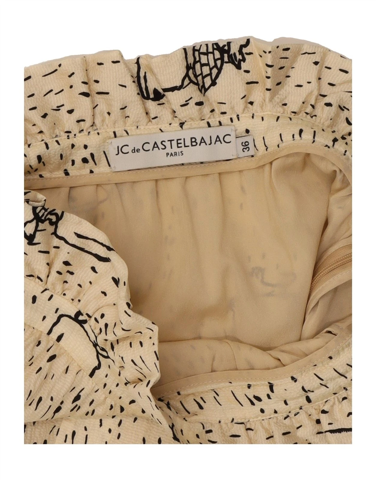 OFF WHITE Gonna asimmetrica donna JC DE CASTELBAJAC EU 36 piccola W26 bianco sporco DF08