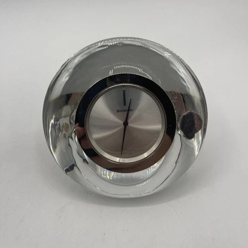 Waterford Crystal Vintage Large 5” Diameter Eclipse Clock Paperweight Ireland