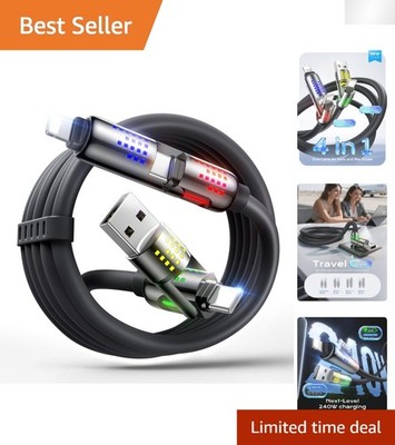 4FT 240W MFi Certified Multi Charging Cable - USB-C, Lightning, USB-A Options