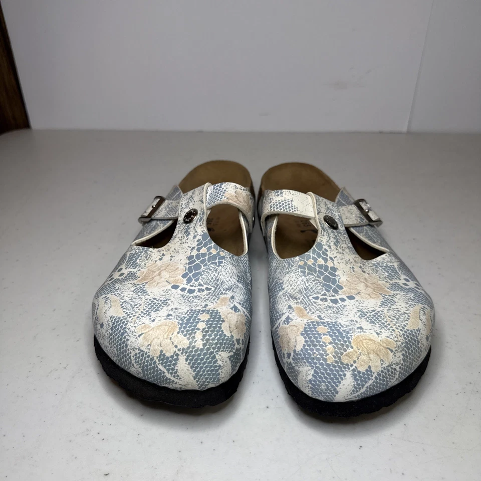 BETULA BY Birkenstock Women's Blue White Floral Print Clogs Size EU 41 US 10 - Image 3 of 4