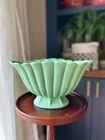 Vintage Haeger Pottery Seamfoam #3419 Footed Pottery Dish Oblong MCM
