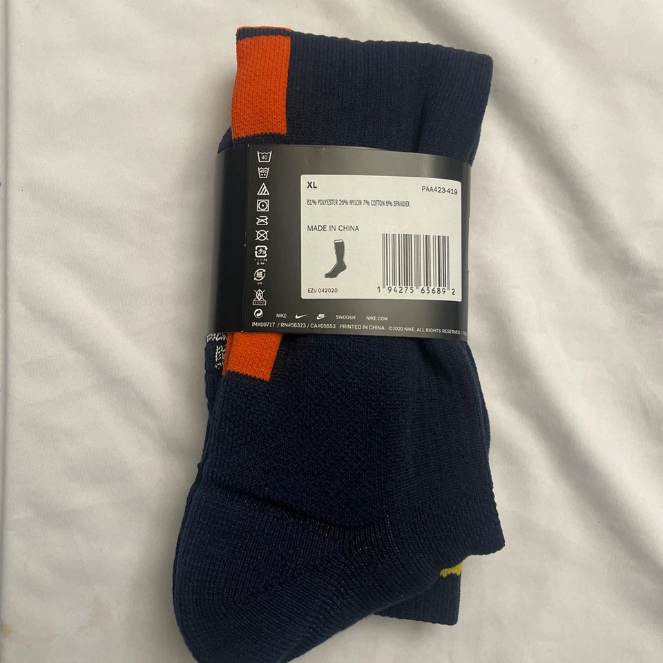 Golden State Nike Authentic Blue Sock  XL Knee High PAA423-419 S231 - Image 2 of 4