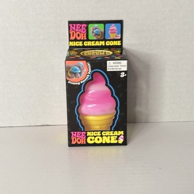 Needoh Nice Cream Cone - PINK - New in Box Ice Cream Squish Toy SHIPS ASAP