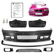 Stoßstange vorne Nebelscheinwerfer geriffelt schwarz ABE* paßt für BMW 3er E36