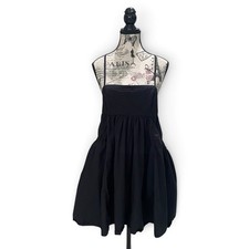 Urban Outfitters Mini Dress Womens Small Black Strappy Open Back Bubble Pockets