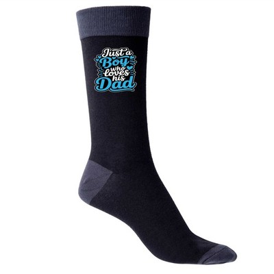 Vatertag nur ein Junge, der seinen Vater liebt schwarze Herrensocken Spaß Geschenk für Papa