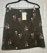 Boden Womens Floral Print Darted Back Zipped Straight Skirt Green Size 8 NWT
