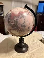Home Decor Globe 14" Tall Wooden Base Tabletop