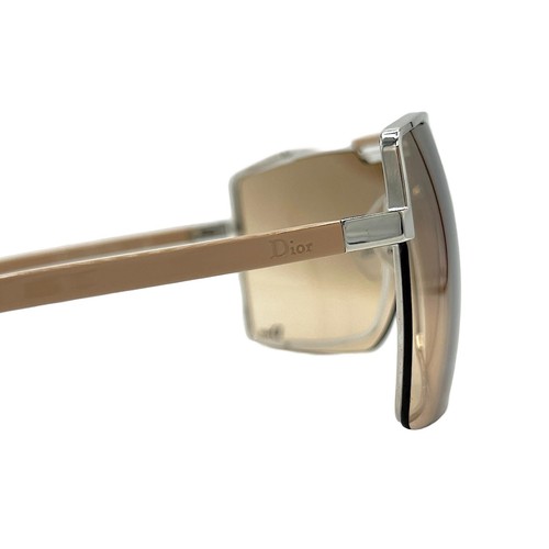 Christian Dior Sunglasses Oversized Shield Rimless Visor Beige Viktim 1 Vintage - Picture 4 of 8