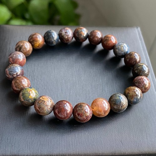 9mm Natural Color Pietersite Namibia Gemstone Beads Bracelet Z71 - Picture 7 of 7