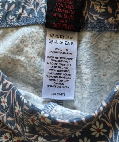 NWT Cynthia Rowley Girls Leggings Headband Wild Daisies Floral Slate Blue 7/8 - Picture 5 of 6