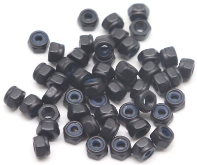 50pcs M30.5mm Black Zinc Plated Nylon Lock Nuts Inserted Hex Self Clinching Nuts