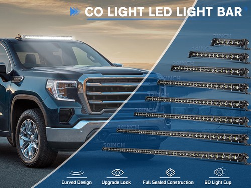 Led Light Bar Single 20/32/50" Slim Driving Combo Beam Off Road Fog Work Lights - Picture 12 of 29