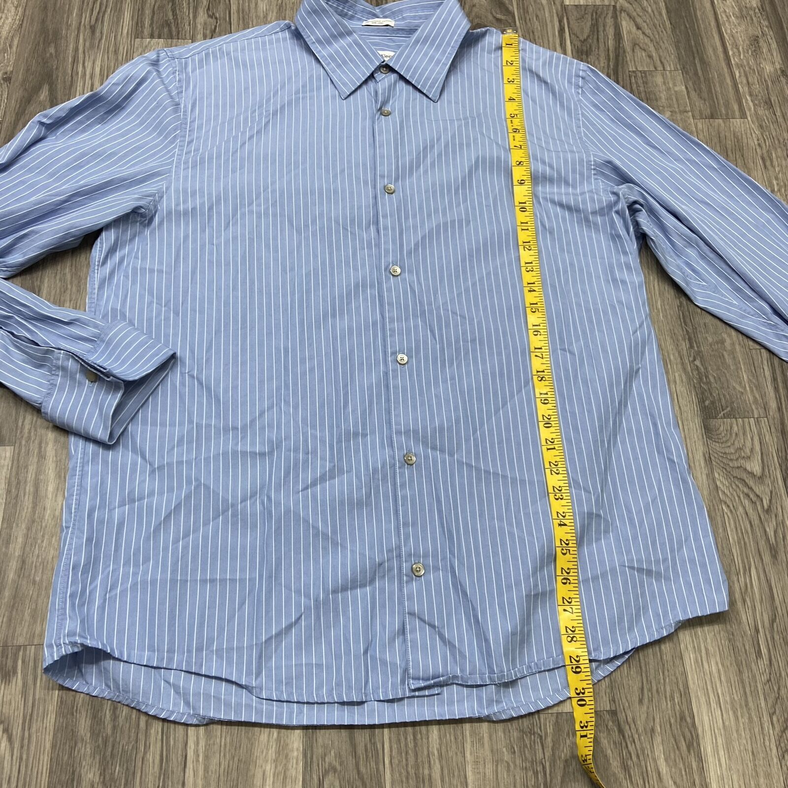 CALVIN KLEIN Button Down Collared Blue Striped Dr… - image 6