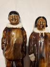 Vintage Clay Fired Couple Inuit Alaska Canada Culture Parka Man Woman Younger — photo 2