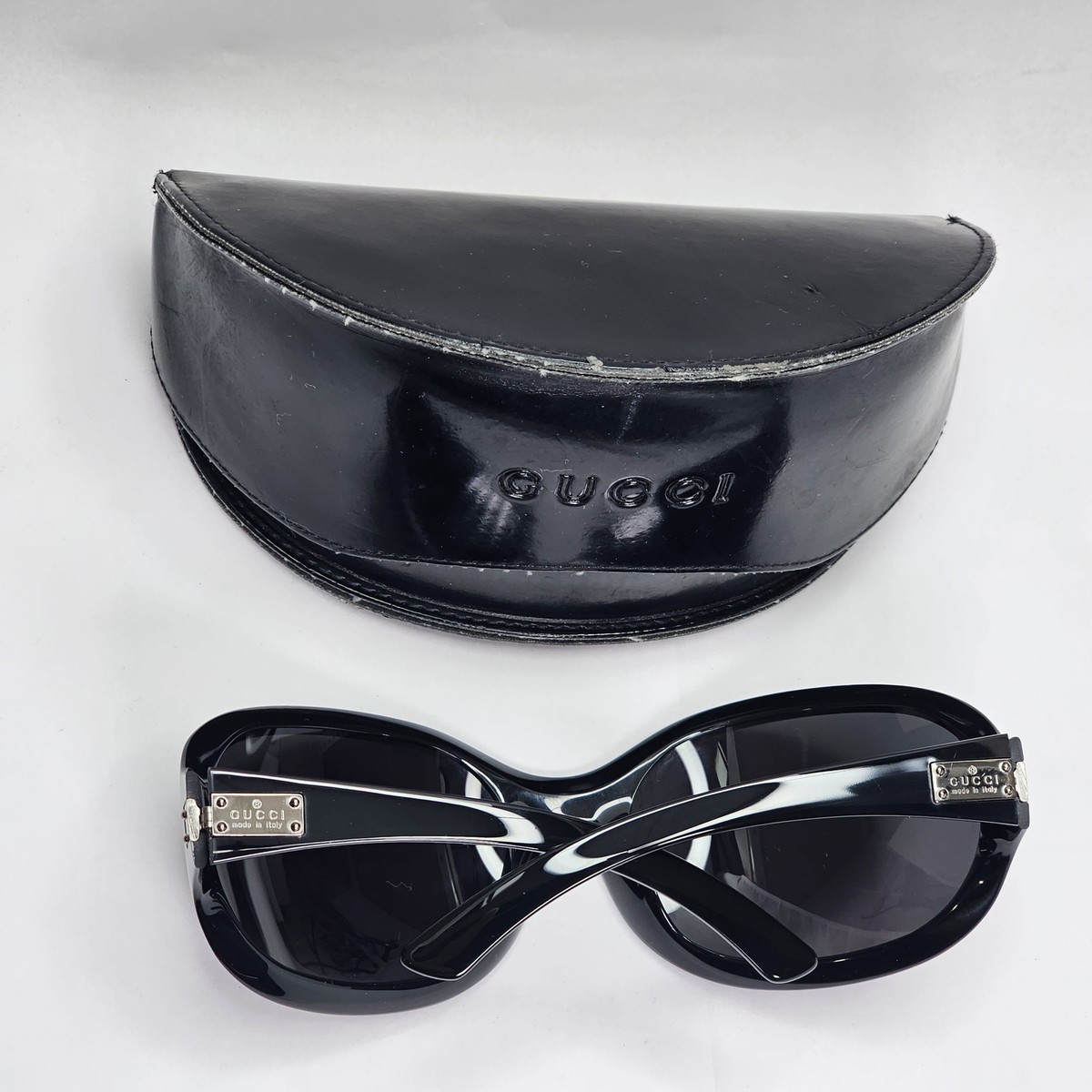 Gucci Sunglasses 1996 Vintage Black Large Wrap Square GG Gucci Sunglasses 1996 Vintage Black Large Wrap Square GG