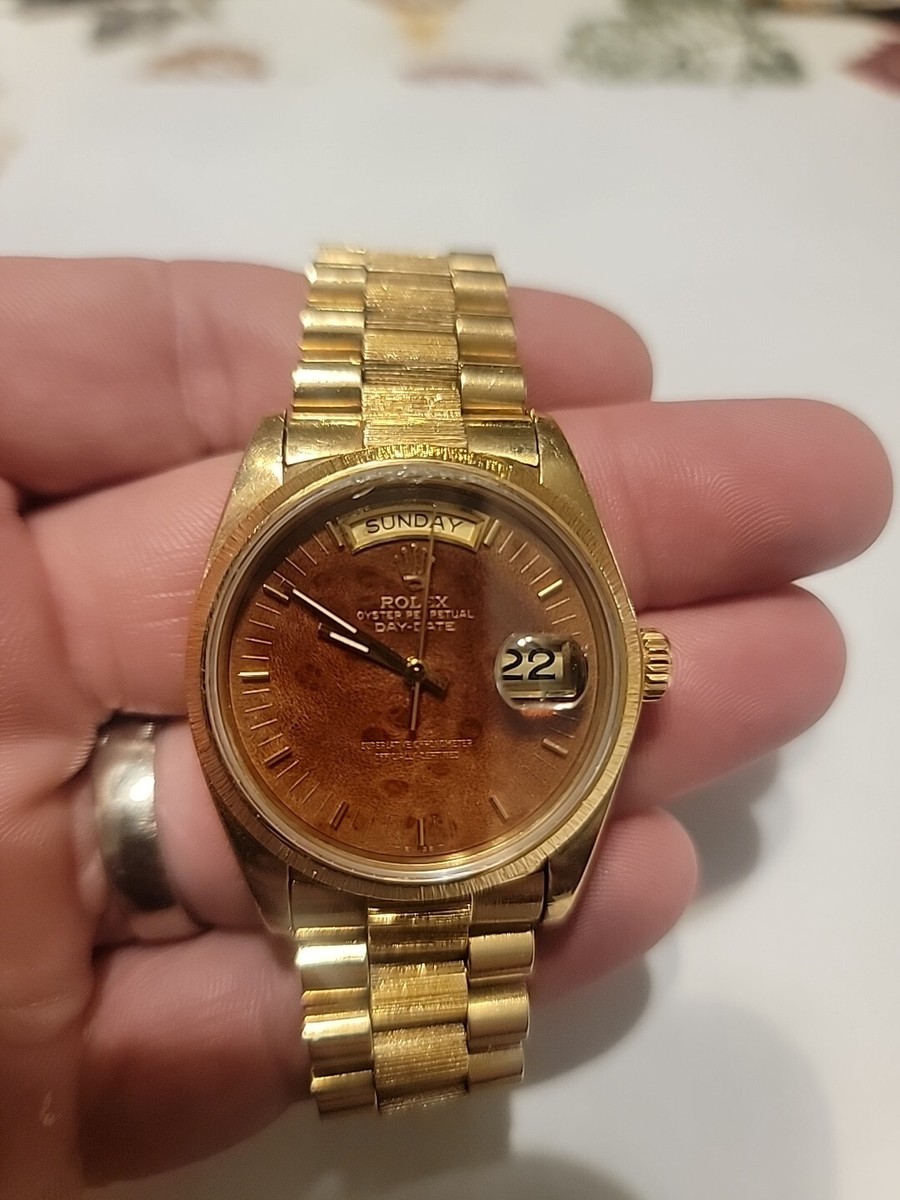 ROLEX PRESIDENT 18078 BIRCH BURLWOOD DIAL VINTAGE FACTORY ORIGINAL