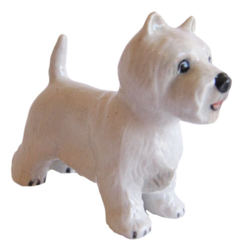 Miniature Porcelain West Highland Terrier or  Westie Dog Figurine - Picture 1 of 3