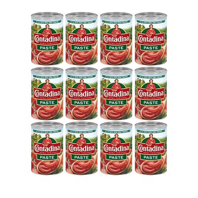Contadina Canned Tomato Paste With Italian Herbs, 12 Pack, 6 oz Can,Red