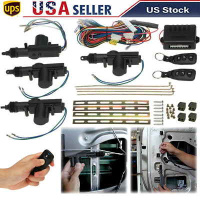 Universal Car Power Remote Central Keyless Entry System Lock Kit Security 4 Door