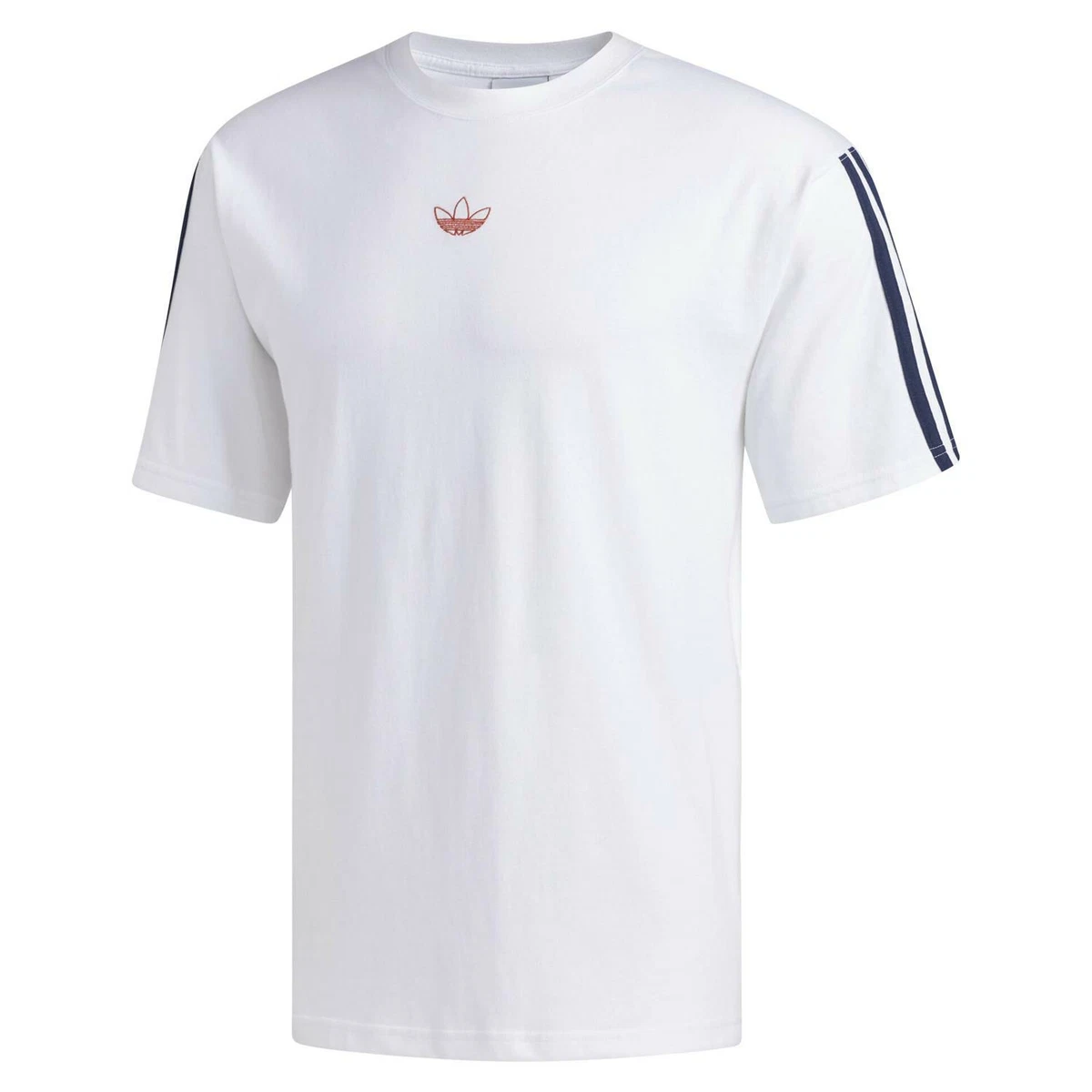 adidas ORIGINALS MEN&#039;S FLOATING TREFOIL T-SHIRT WHITE 3-STRIPE NEW BNWT OG | eBay