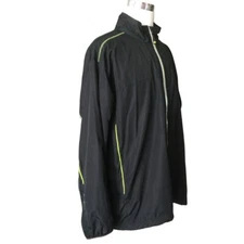 Weatherproof Jacket Mens Black Rain Slicker Pockets XXL