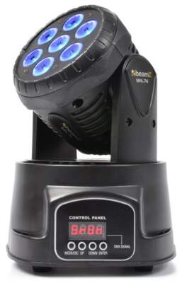 BEAMZ MHL74 WASH 7X10W QUAD 12CHDMX MOBILE HEADS