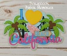 Scrapbook paper piece, California Title, State of California, Die Cut
