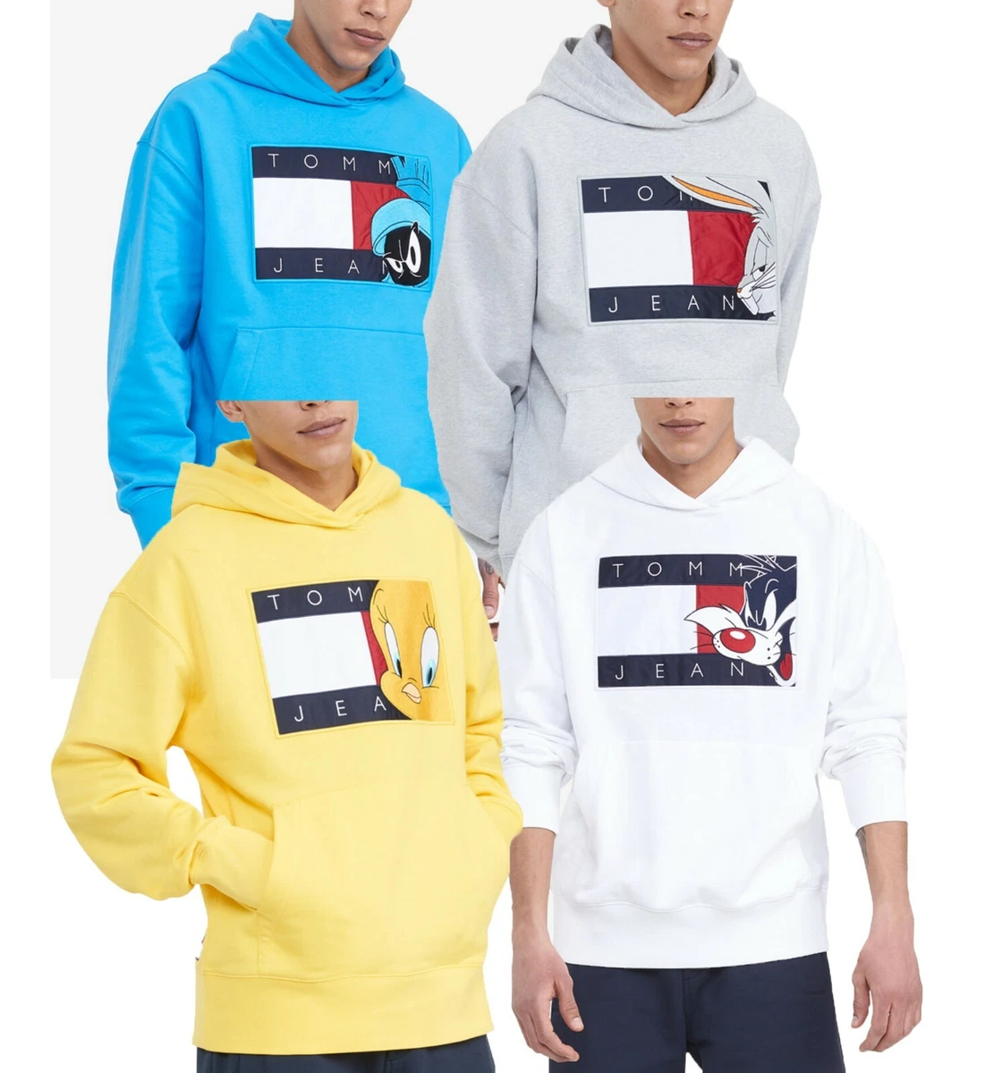 Space Jam: A New Legacy x Tommy Jeans Men\'s Looney Tunes Flag Pullover  Hoodie | eBay