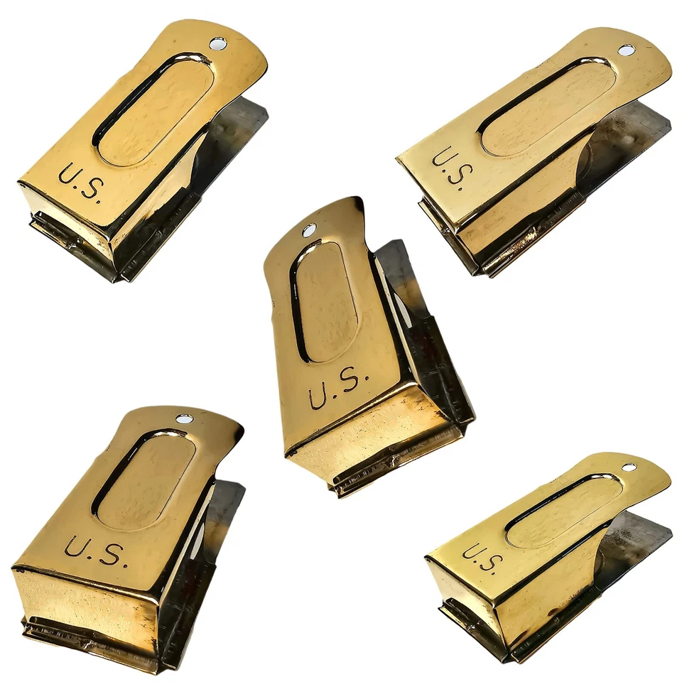 Clicker de entrenamiento de mascotas U.S. WII grabado latón acero clicker con funda de cuero Foto 2 de 3