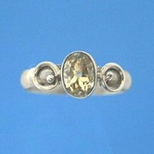 R171C Sterling Silver Citrine Girl's Cute Ring Size 7 New Solid 925