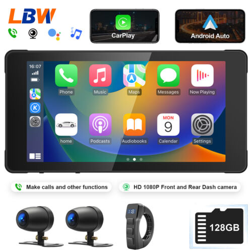 Motorcycle Dash Cam Wireless Carplay 5.5'' Screen Digital Display Wire Control - Picture 1 of 10