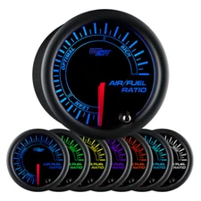 52mm GlowShift Black 7 Color Needle Air / Fuel Ratio Gauge