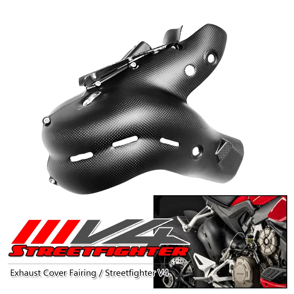 fit Ducati Panigale V4 R/S Carbon Fiber Exhaust Cover Heat Shield Fairing  Guard | eBay