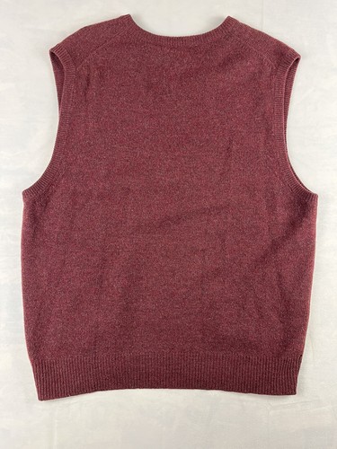 Structure Urban Wear Men Sz XL 100% Lambs Wool Vest Red Maroon - Picture 6 of 6