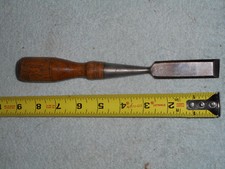 Vintage Wood Chisel 3/4 inch wide Beveled Edge Socket type Chisel Branded