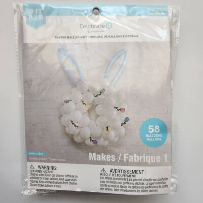 Celebrate It Easter Bunny Balloon Kit 58 Balloons, White and Blue Bunny