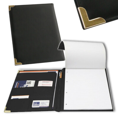 Schreibmappe DIN A4 Notizblock Leder Optik Dokumentenmappe Aktenmappe Portfolio